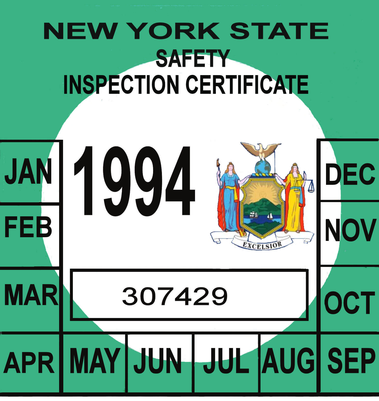 (image for) 1994 NY inspection sticker